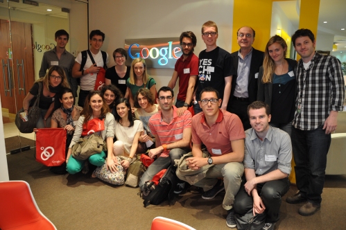 The students at Google, with Daniel Rouach, his collegue Laureen, Aude and Julie from ESCP Europe administration and Jonathan