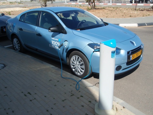 Charging an electric car at Better Place